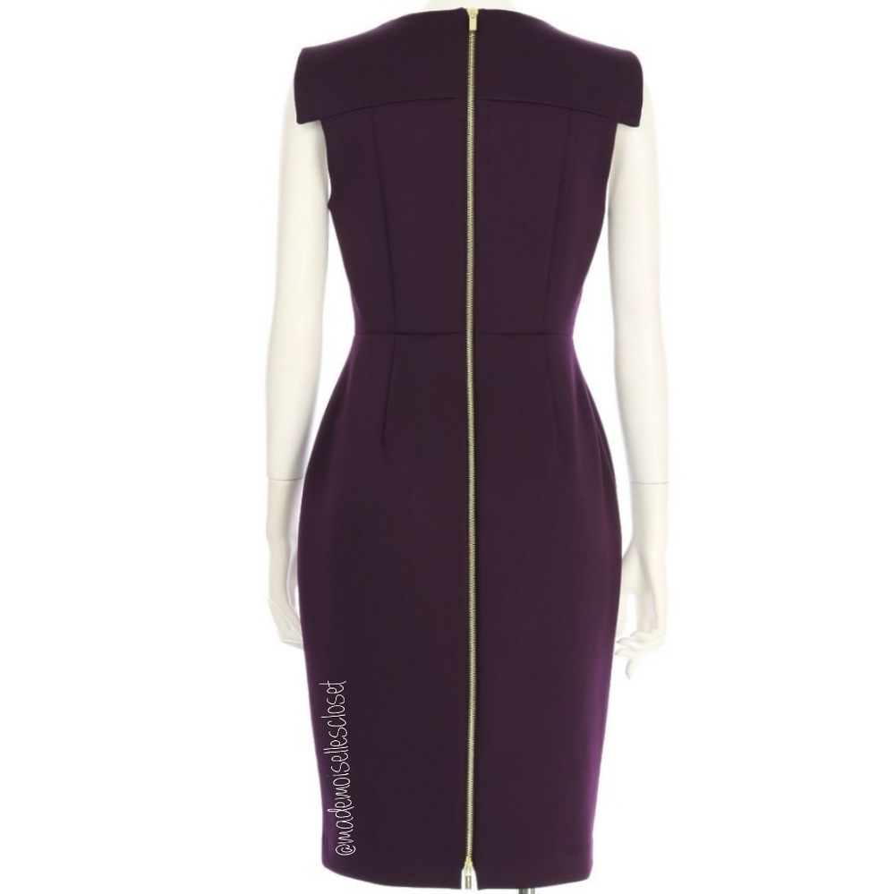 Auburgine Calvin Klein Sheat Dress Sz 14 - Picture 4 of 6